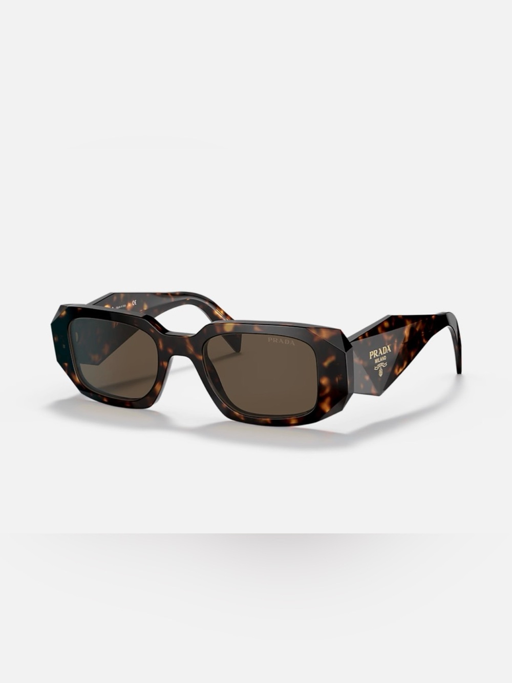 Prada Tortoiseshell Rectangular Sunglasses - Brown/Black Frame